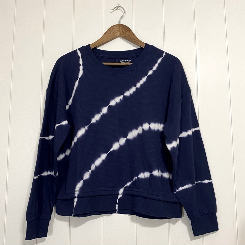 Athleta Navy Tie-Dye Sweatshirt